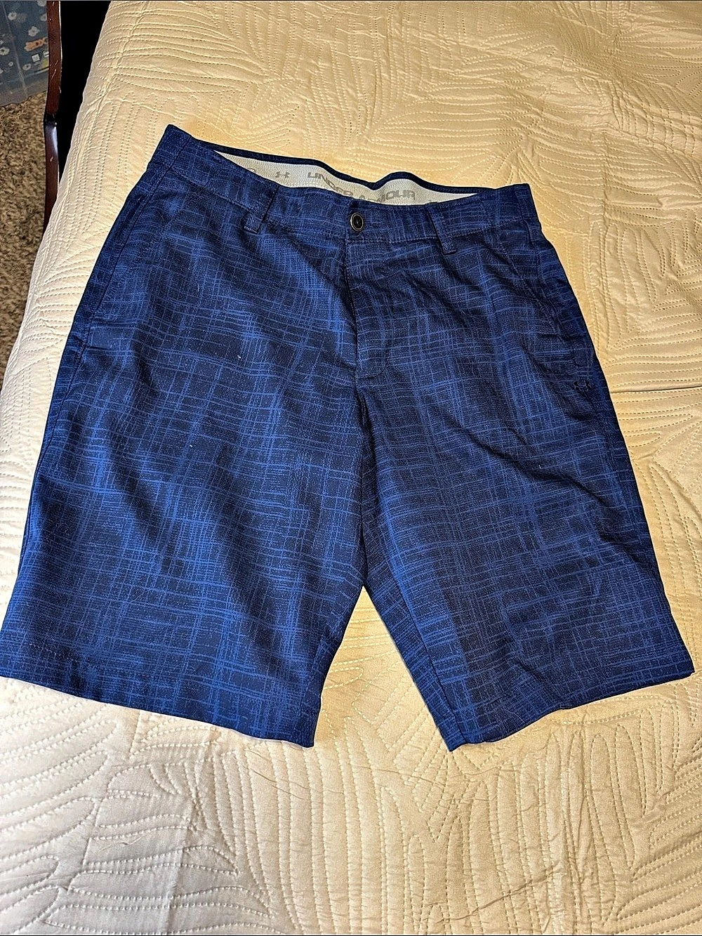 Under Armour Vanish Shorts Men's Abstract Shorts Blue Waist 34